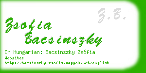 zsofia bacsinszky business card