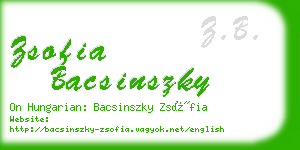 zsofia bacsinszky business card